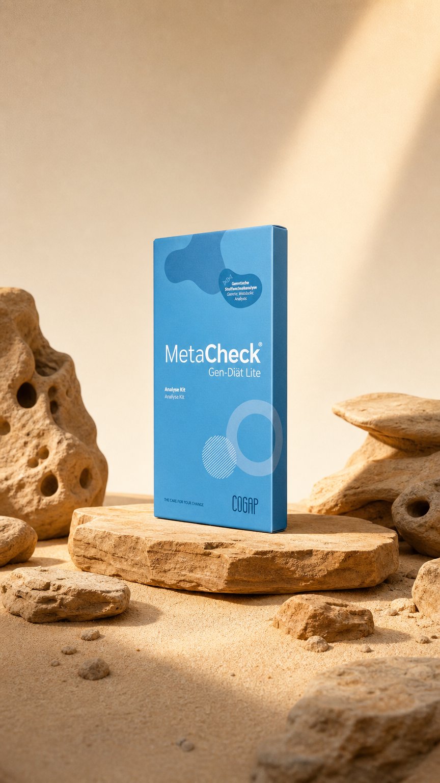 AI product shot of MetaCheck® Gen-Diät Lite | Genetische Stoffwechselanalyse mit digitaler Auswertung