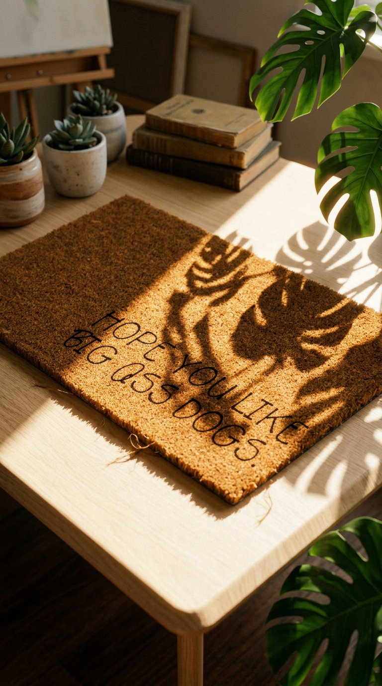 AI product shot of Hope you Like Big Ass Dogs Doormat