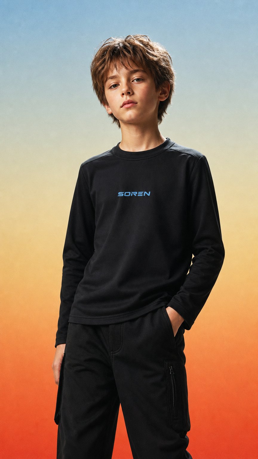 AI product shot of Youth Posi UV Pro LS Tee