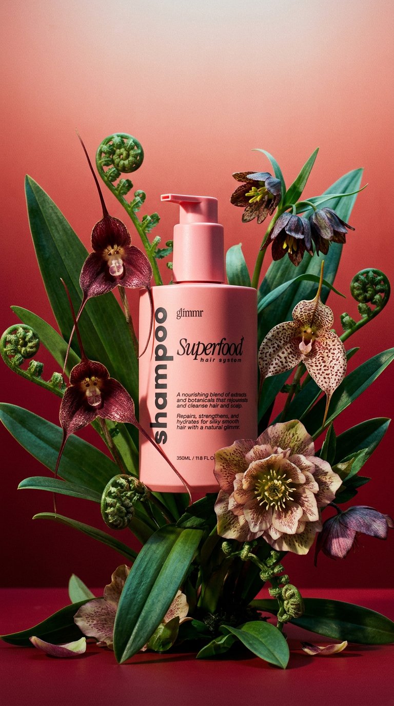 AI product shot of Superfood Shampoo