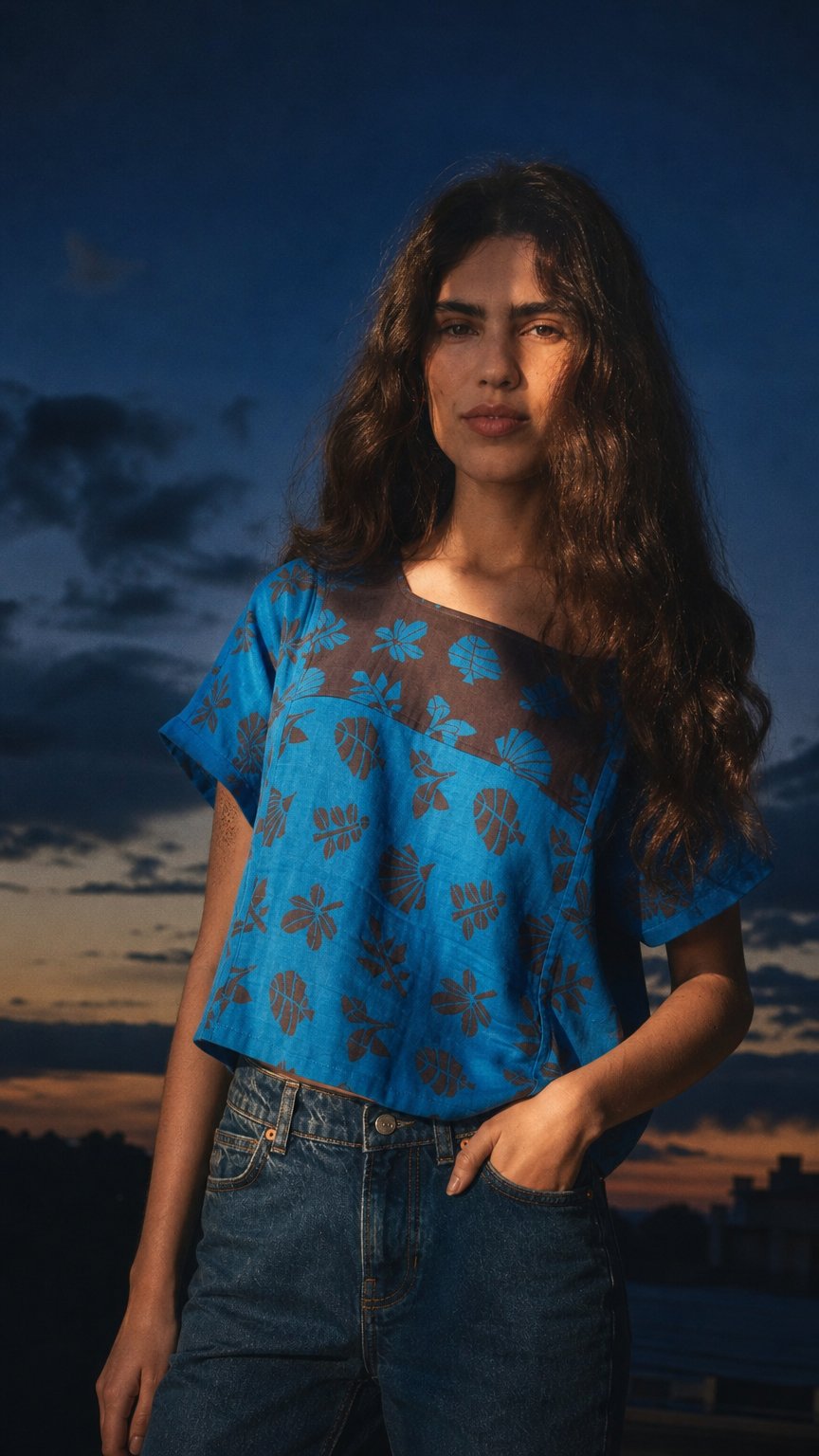 AI product shot of prudence top | spring 26 | azure