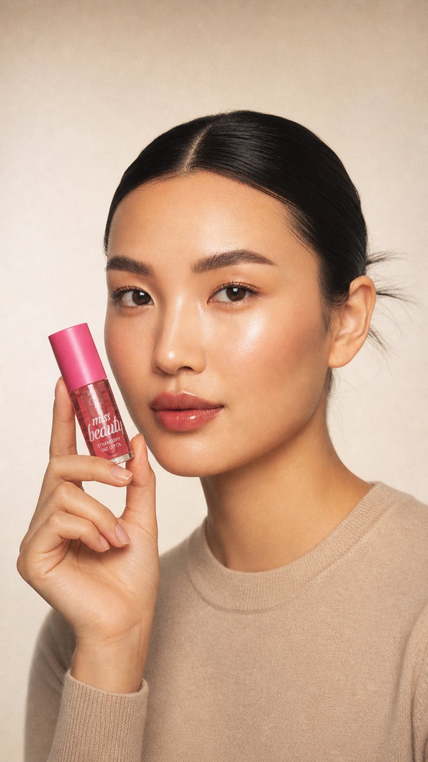 AI product shot of Miss Beauty Tint Lip Oil