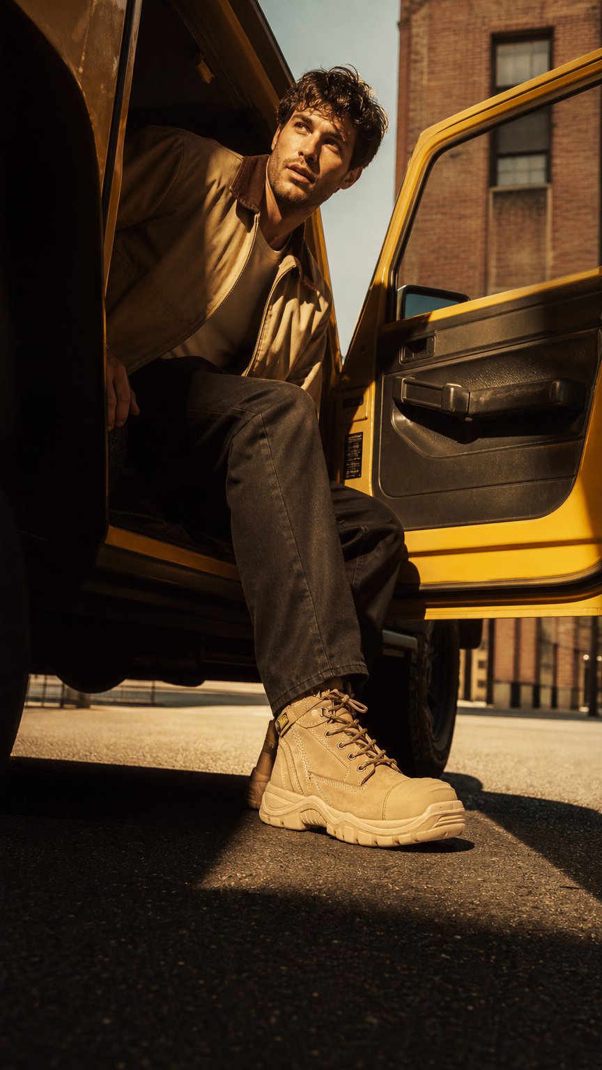 AI product shot of DeWALT Men's Wheat Akron Stud Safety Work Boots - UK Size 8