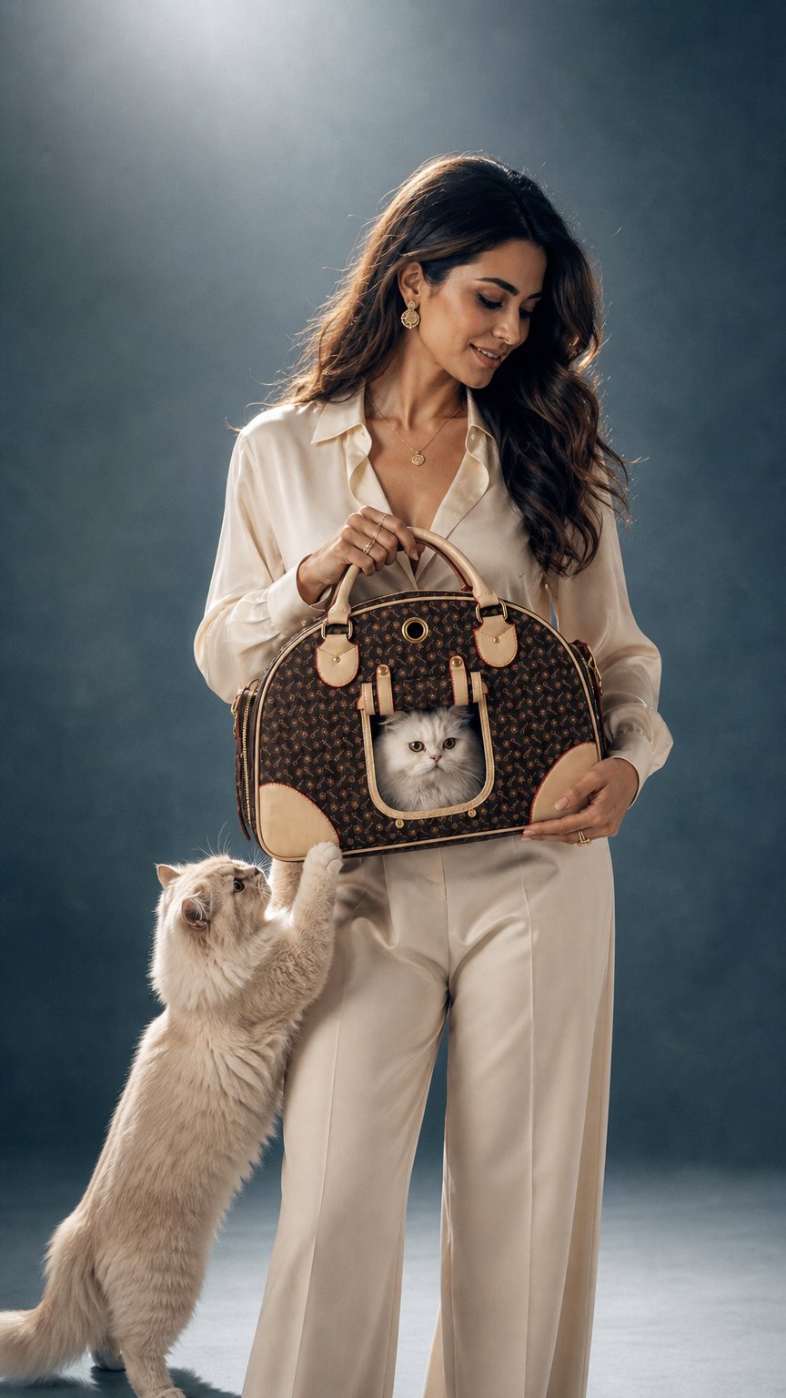 AI product shot of Wildcore LuxeCarry™ Premium Pet Travel Backpack