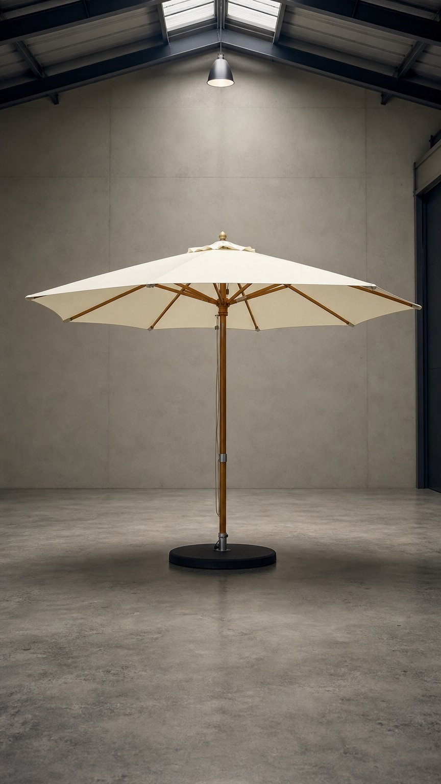 AI product shot of Parasoldoek 3 m rond – 8 baleinen