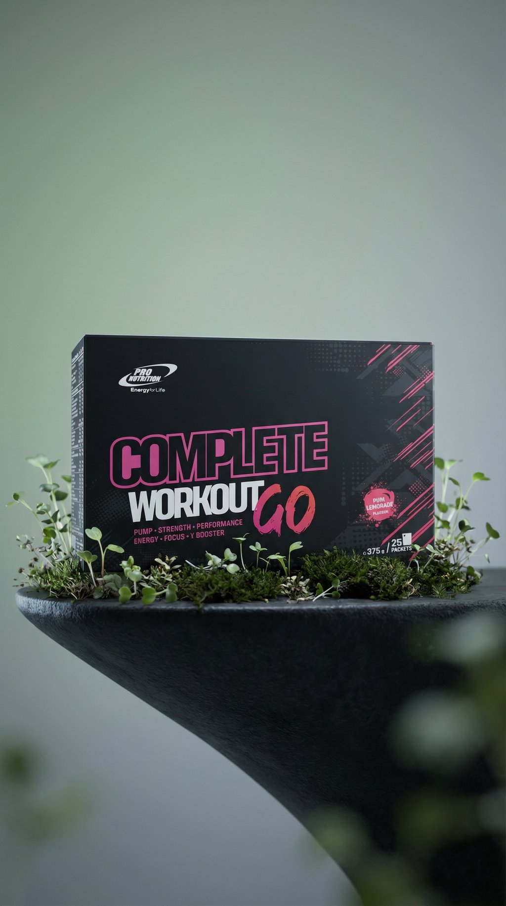 AI product shot of Complete Workout GO 25 X 15g Pink Lemonade
