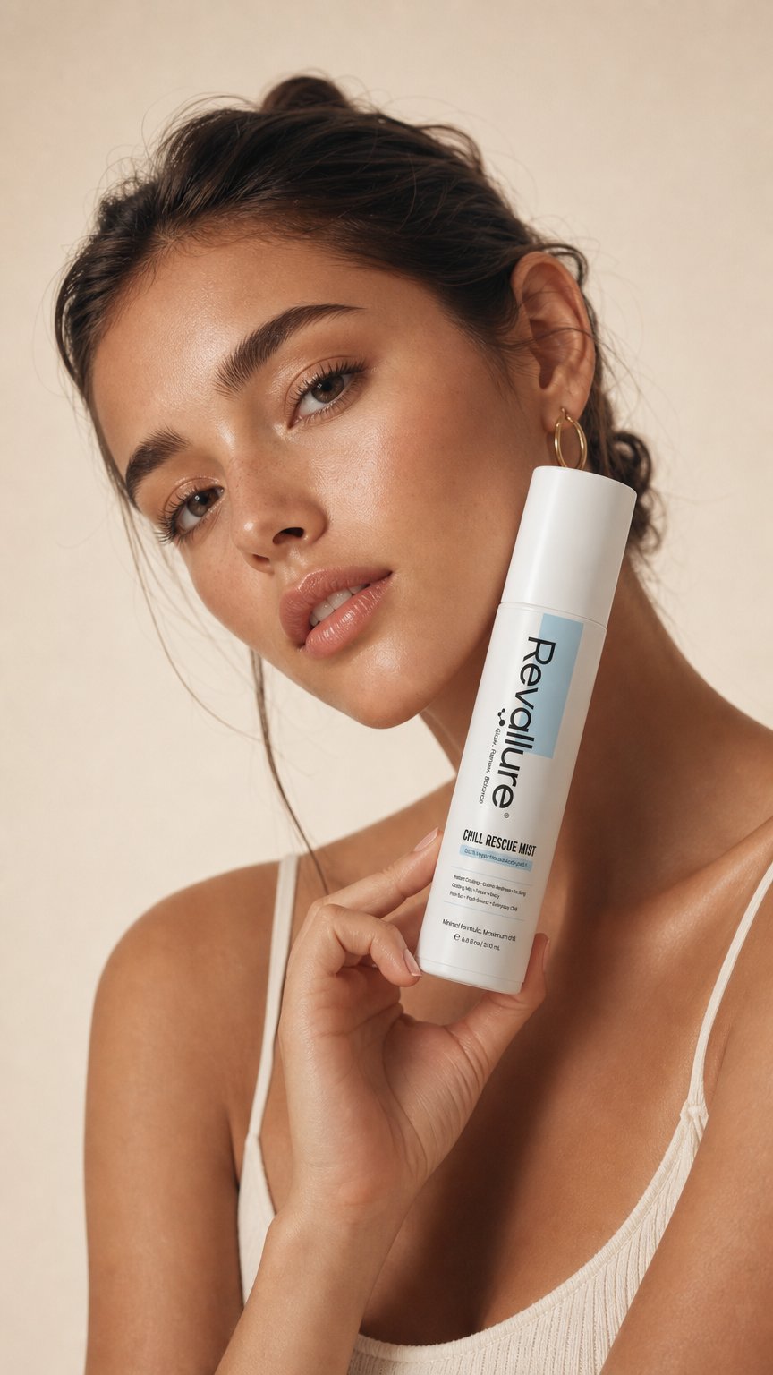 AI product shot of Hypochlorous Acid Mist -- REVALLURE Chill Rescue Mist