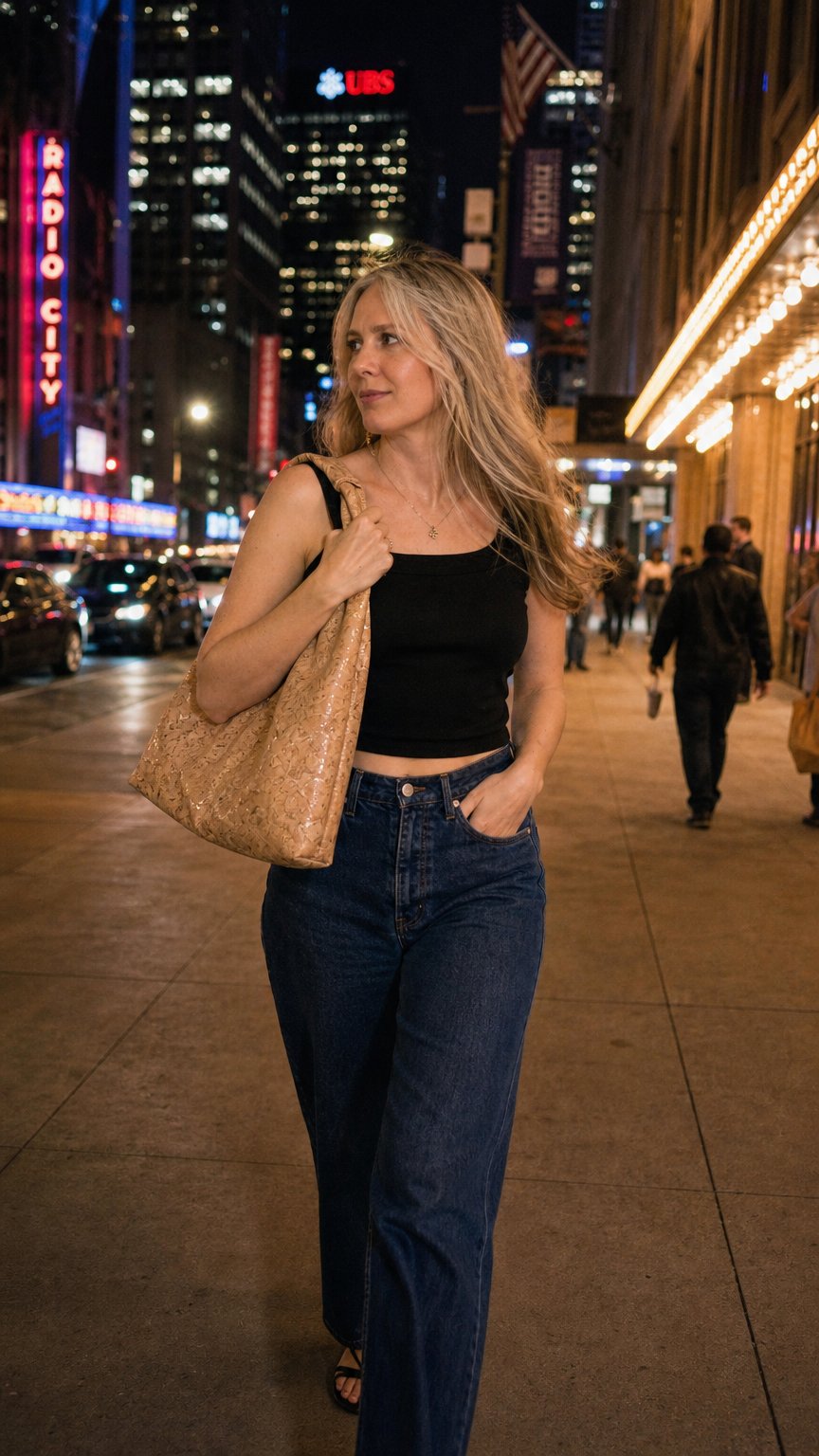 AI product shot of Slouchy Zipper Shoulder Bag in Premium Natural Gold Fleck Cork