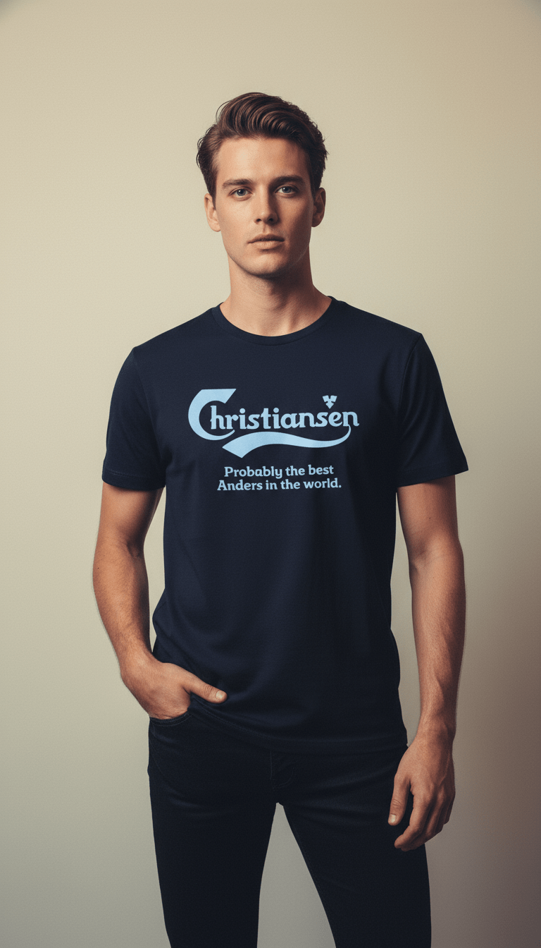 AI product shot of Christiansen - Probably the Best T-Shirt