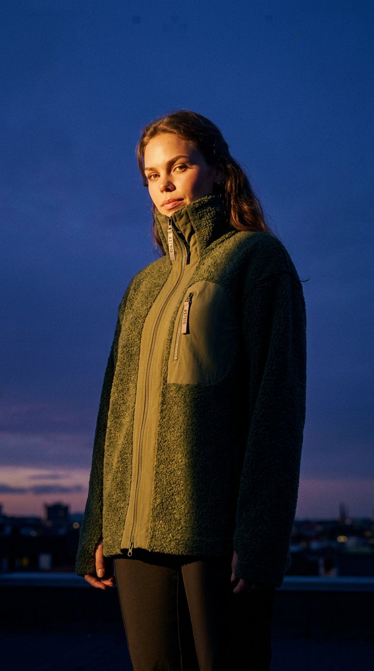 AI product shot of Minna Wool Fleece Jacket Green