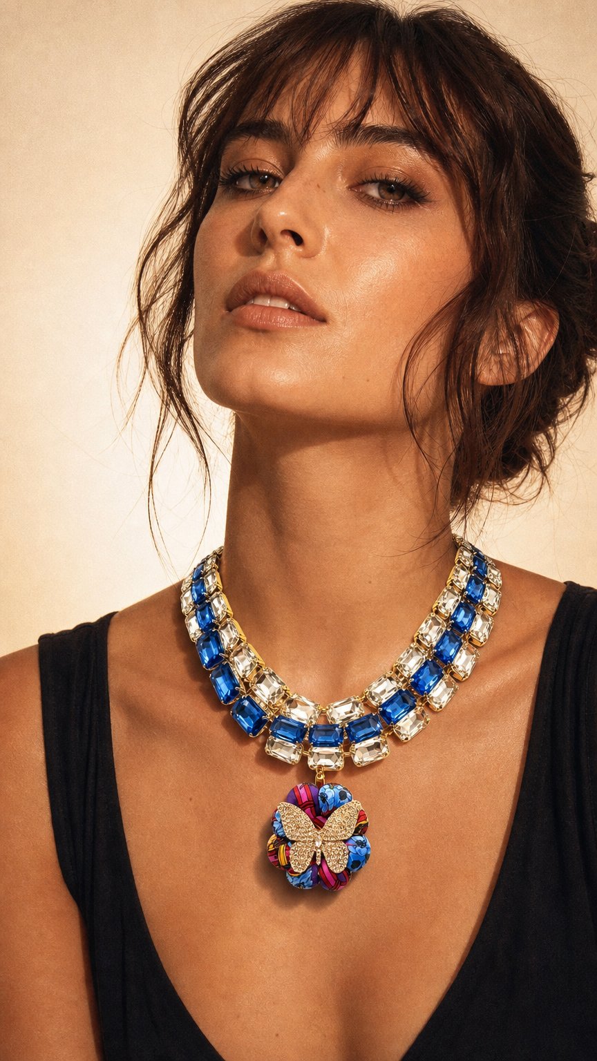 AI product shot of Gucci Butterfly Vintage Silk Necklace