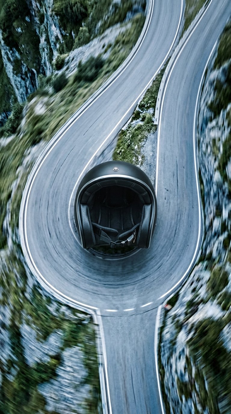 AI product shot of PRE-ORDER Lowest Legal Profile Motorcycle Helmet