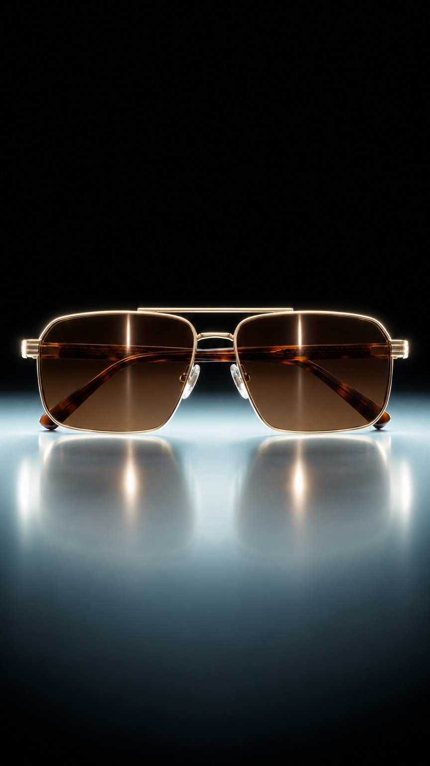 AI product shot of Archive Glasses - Dusk Gold
