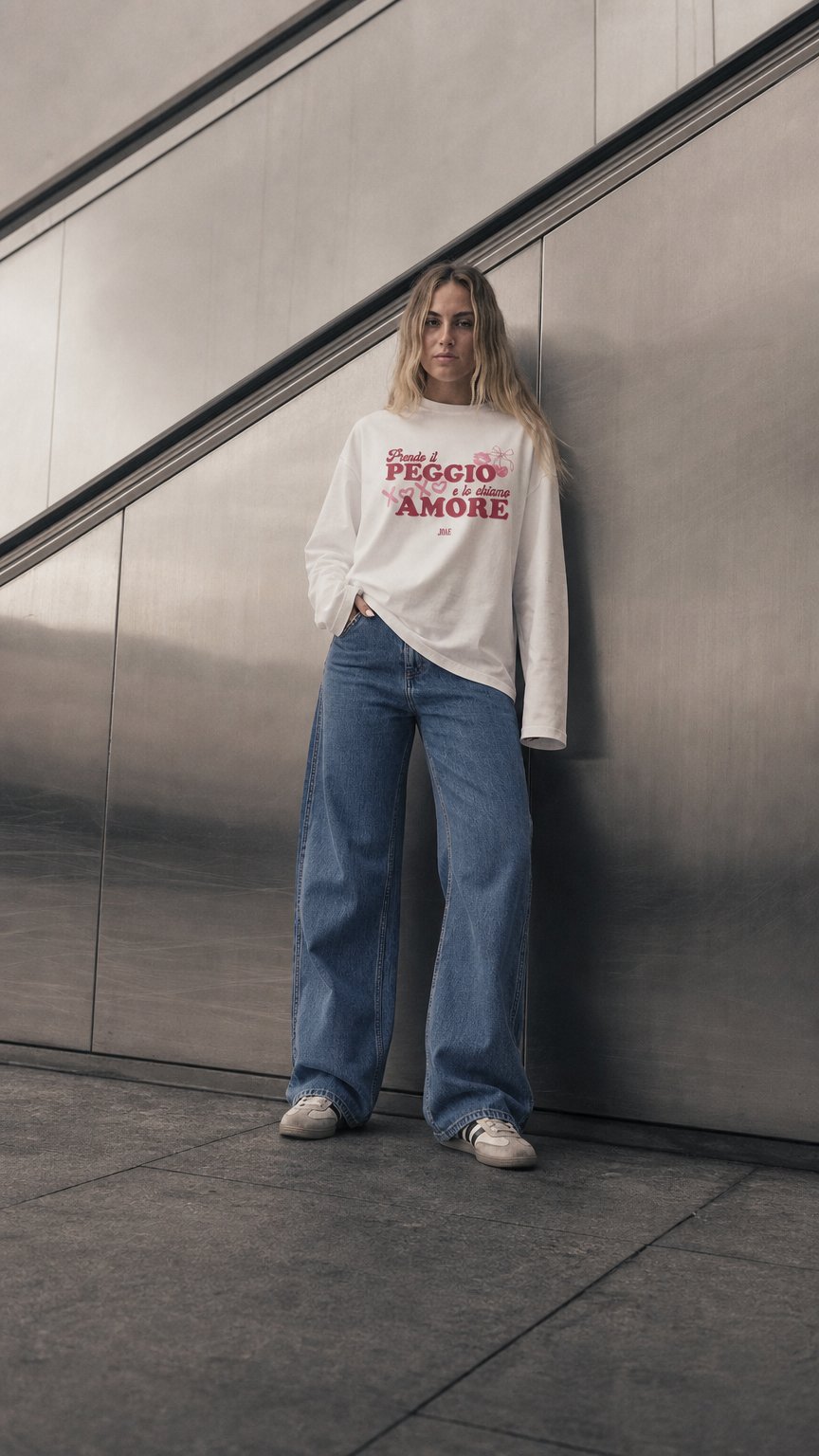 AI product shot of "PRENDO IL PEGGIO" LONGSLEEVE