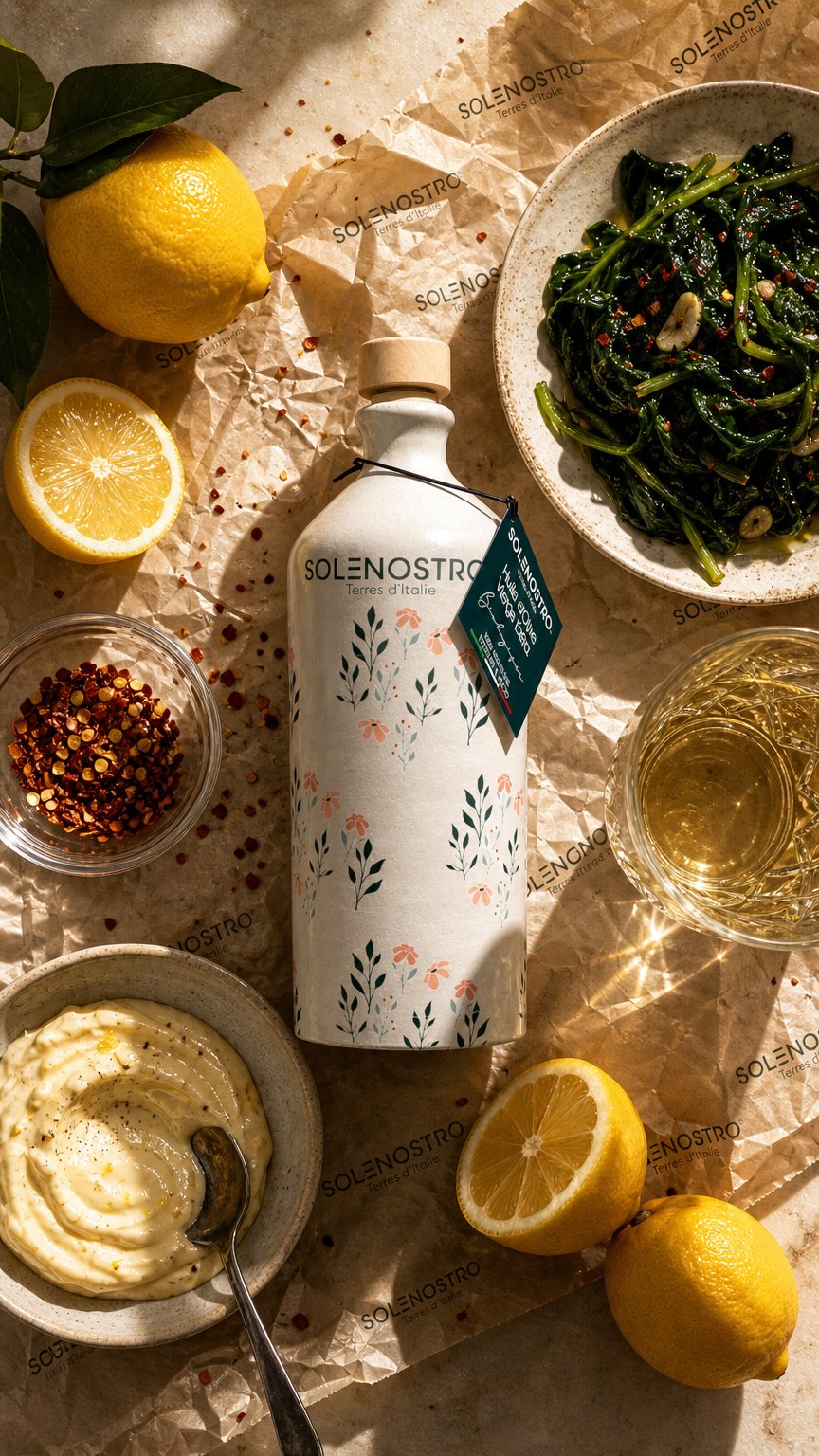 AI product shot of Orcio Classico – Huile d’olive vierge extra – 500ml