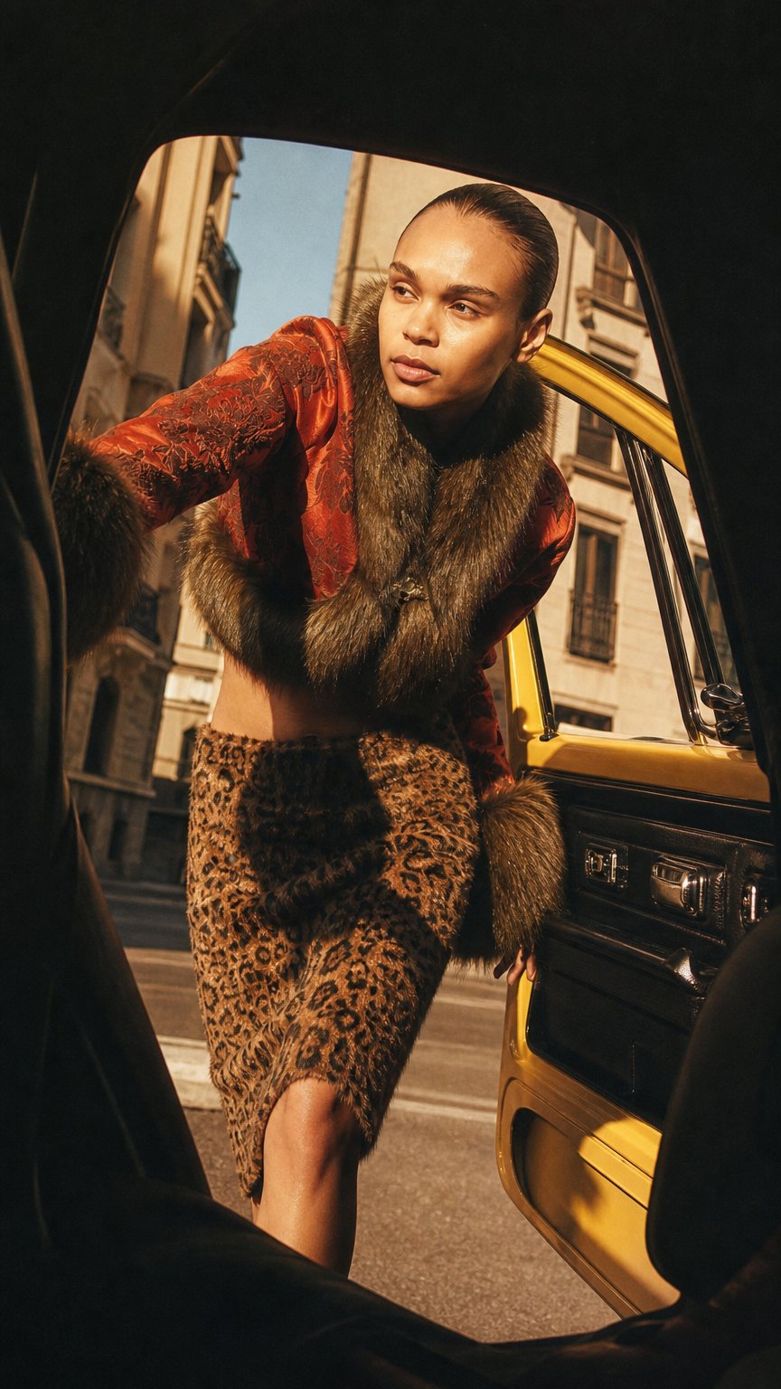 AI product shot of Moon Faux Leopard Skirt - Pre Order