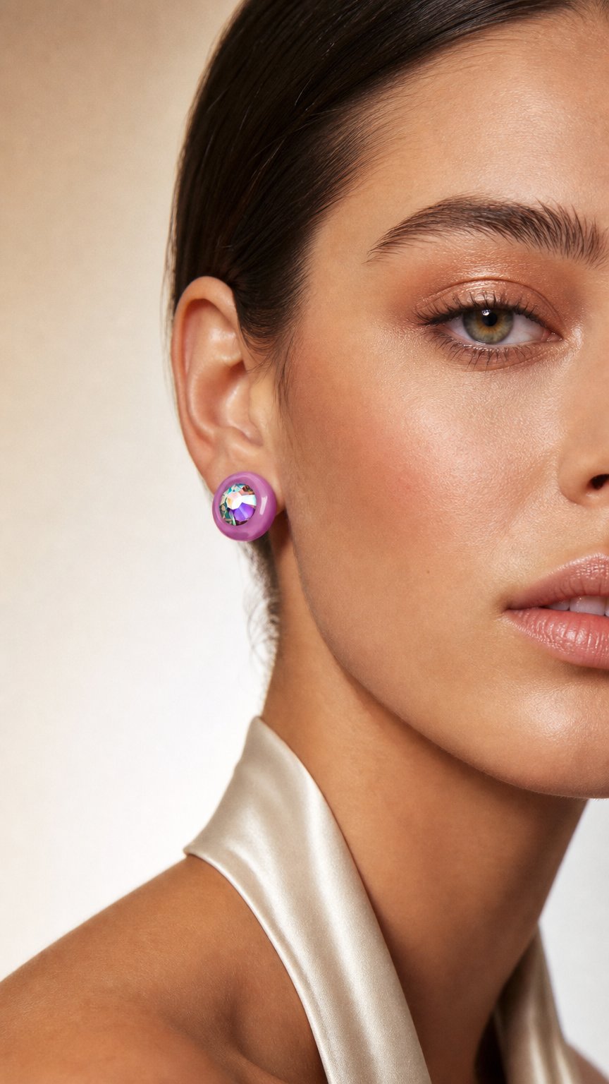 AI product shot of Chrome EarGems - Ultraviolet