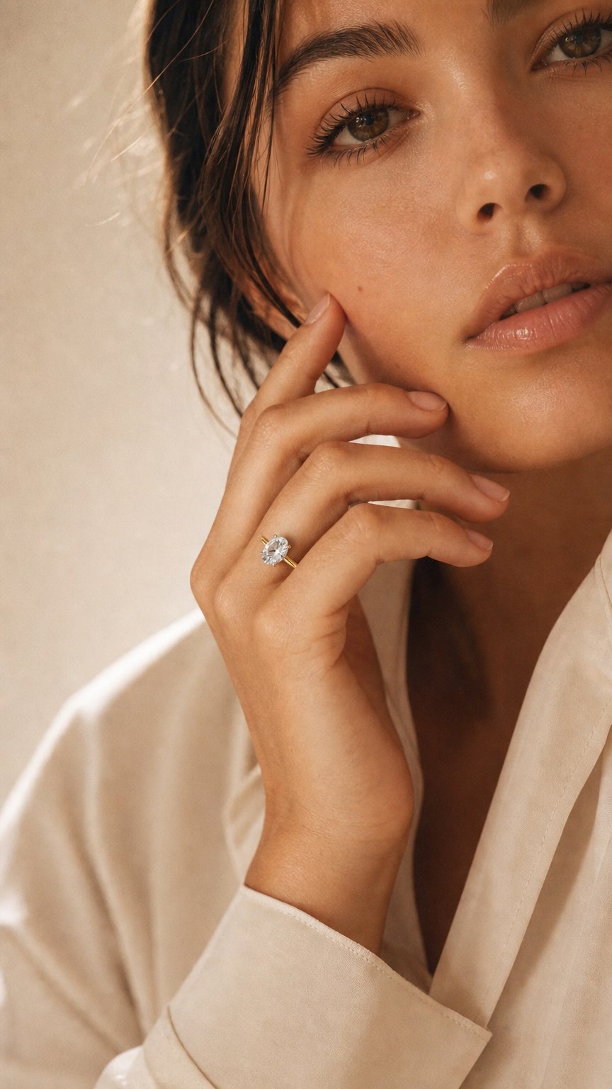 AI product shot of Ovale solitaire verlovingsring Classic · 2.0 ct.