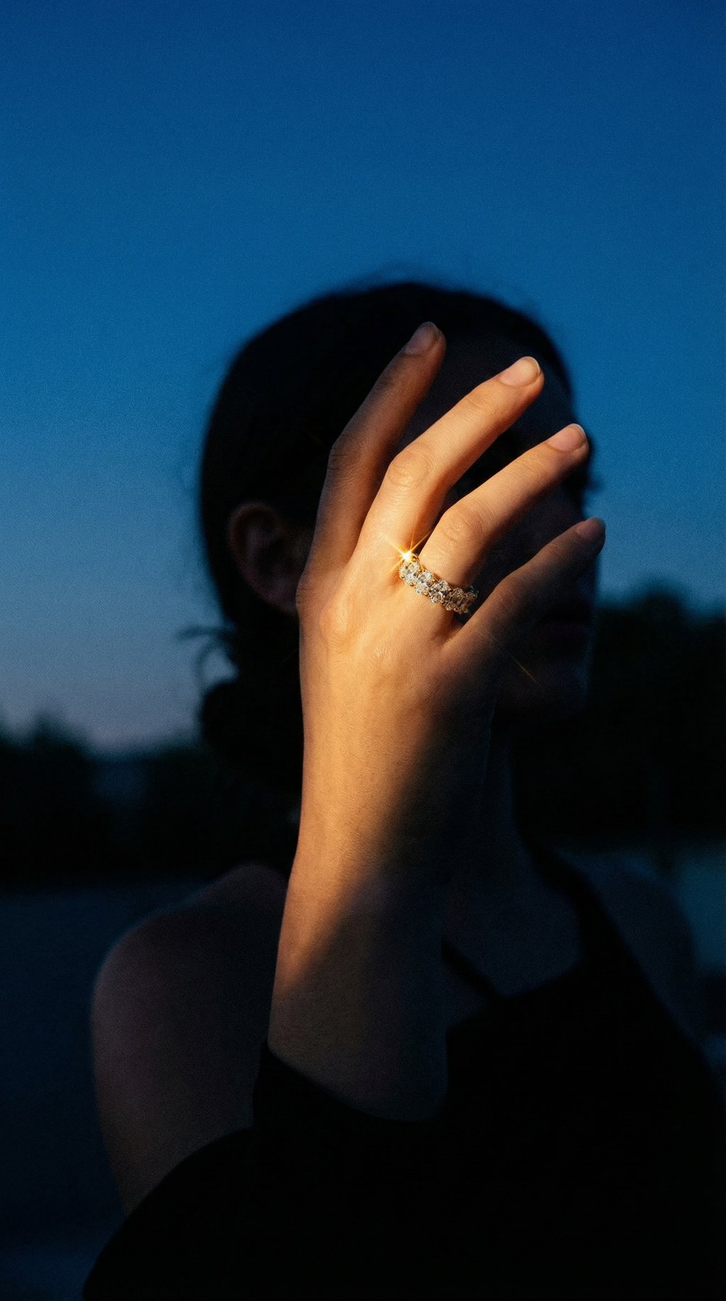 AI product shot of The Regina Ring - Oval Cut Eternity Band