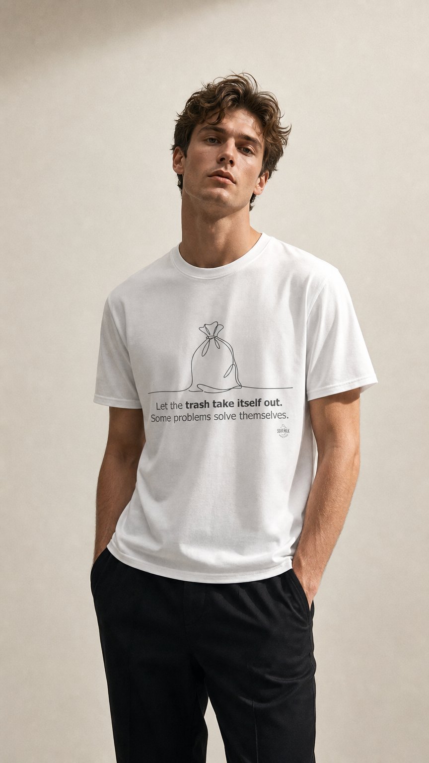 AI product shot of The "Self-Cleaning" Graphic Tee