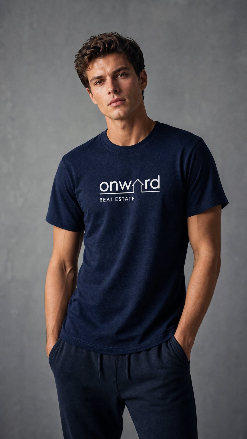 AI product shot of Short-Sleeve T-Shirt – Solid Navy Triblend