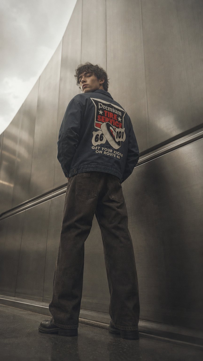 AI product shot of Fits Large to XL - "I Love So-Cal" Jacket ( marine green )