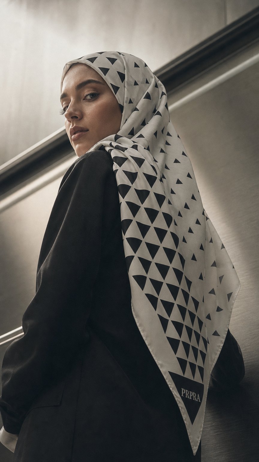 AI product shot of Square Satin Hijab