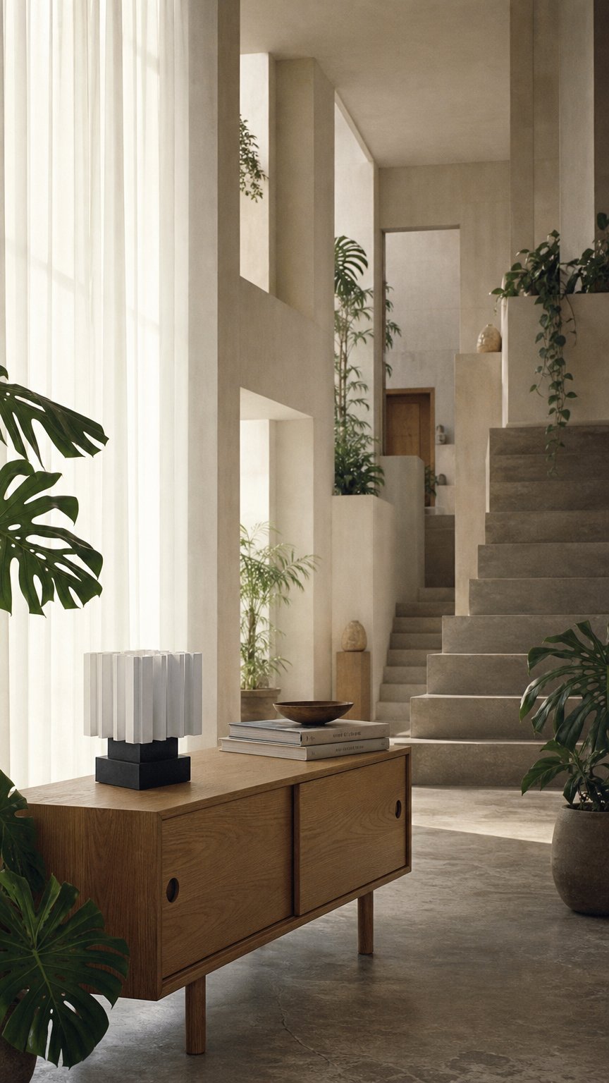 AI product shot of Lampe KOZO par MOKAMI | Lampe Japandi Industrielle Architecture | Luminaire de Table Design Moderne Extrusion | Fait Main France