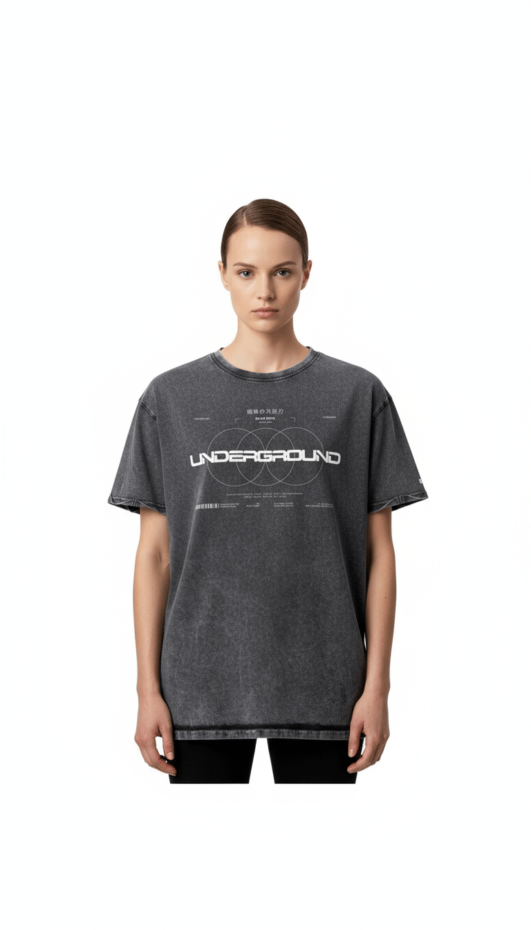 AI product shot of Underground Denim T-Shirt