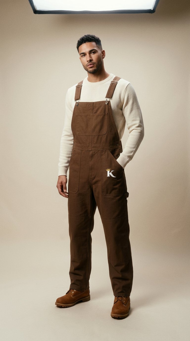 AI product shot of Heavy Duck Canvas Overalls