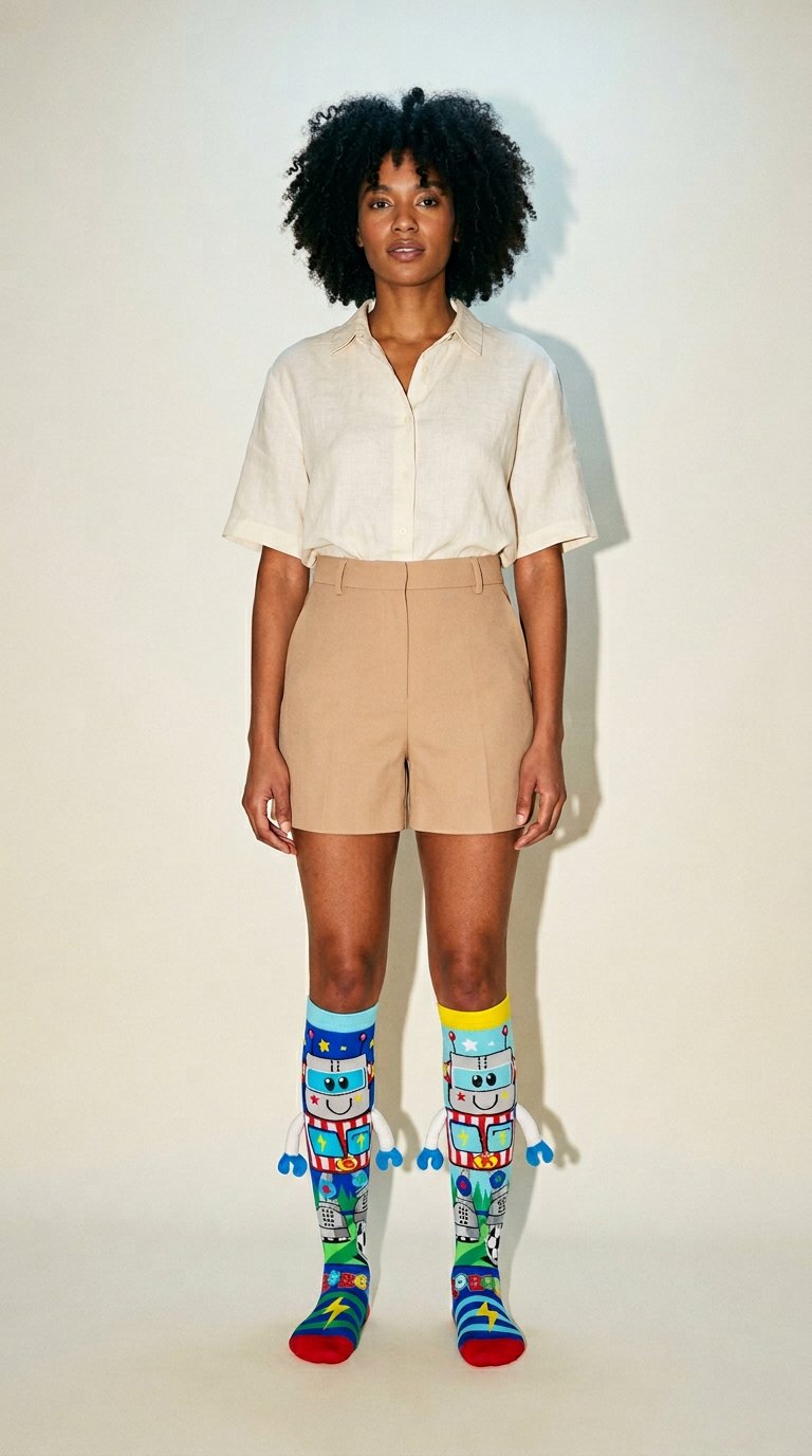 AI product shot of ROBOT SOCKS