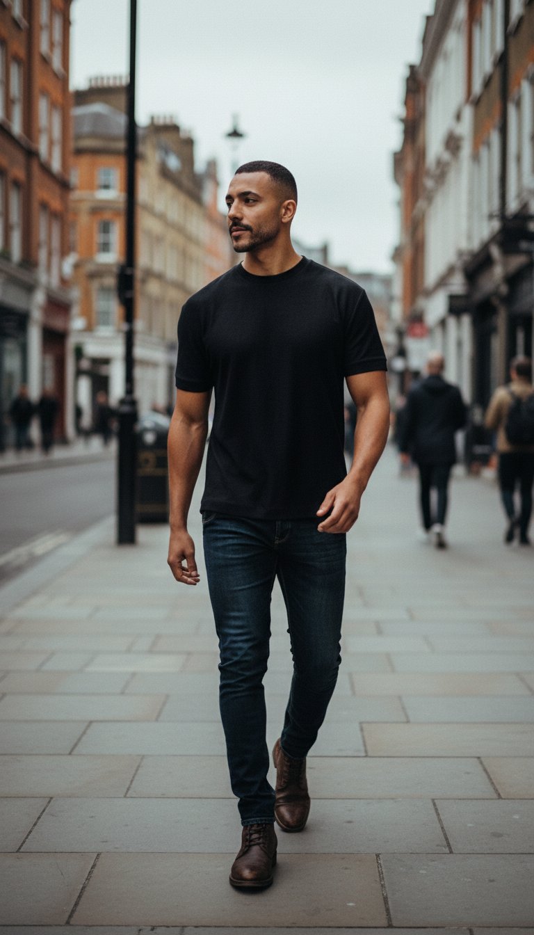 AI product shot of Stitched Slub T-shirt