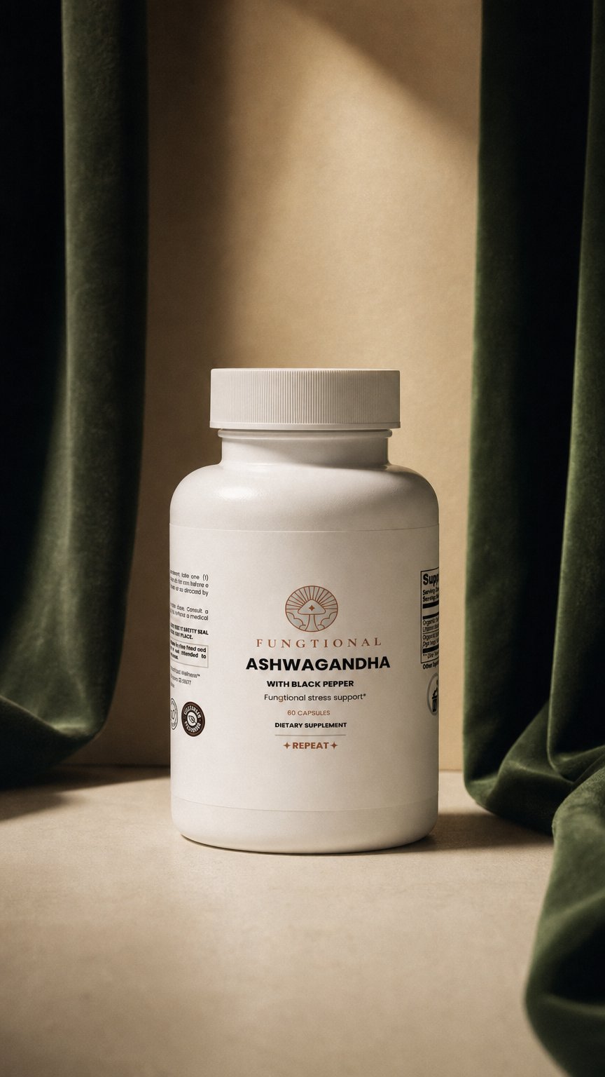 AI product shot of FUNGTIONAL Ashwagandha & Black Pepper