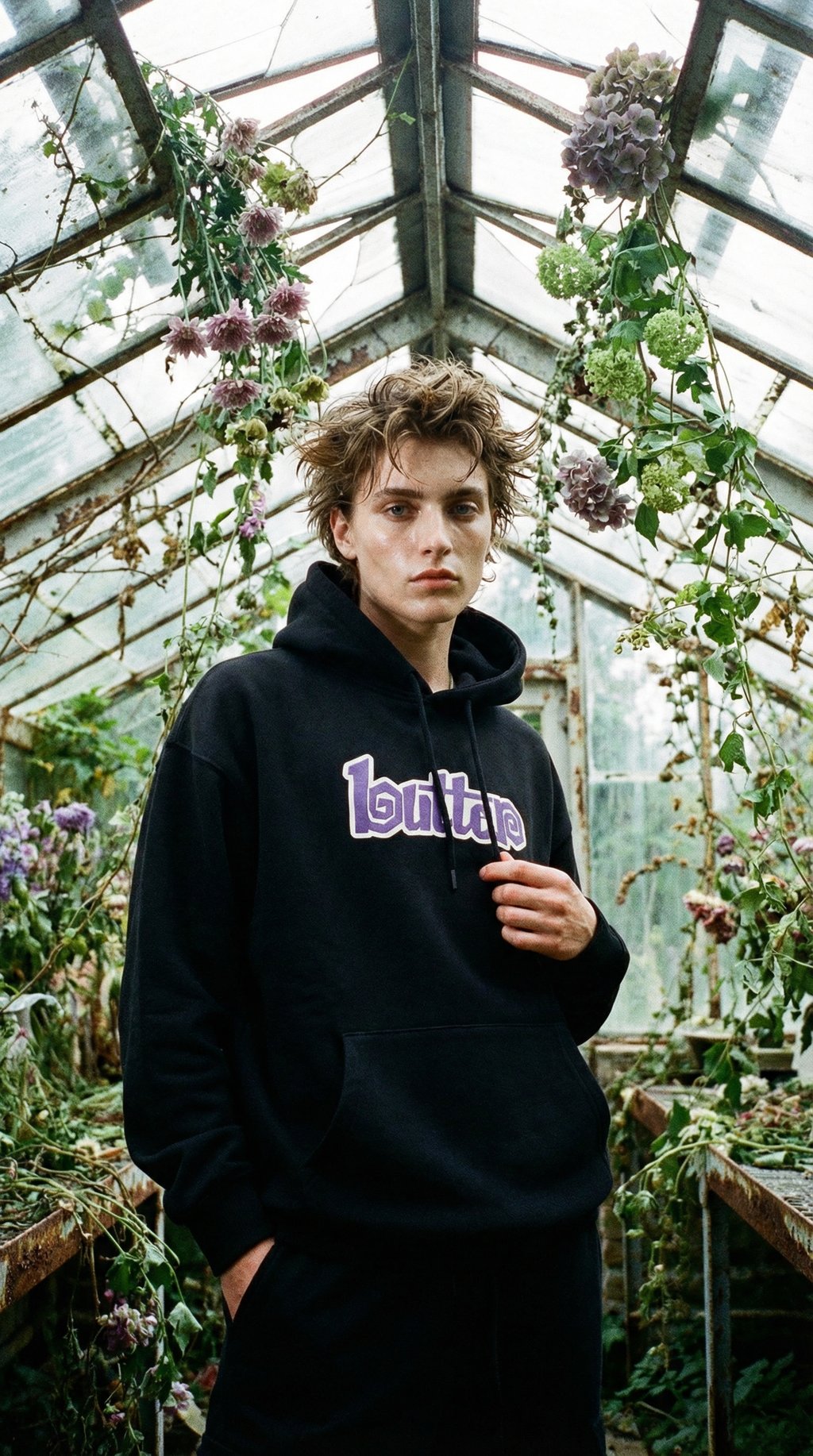 AI product shot of Butter Goods Swirl Hoodie Black