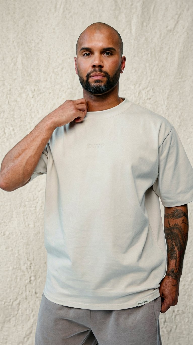 AI product shot of Essential Tee Beige