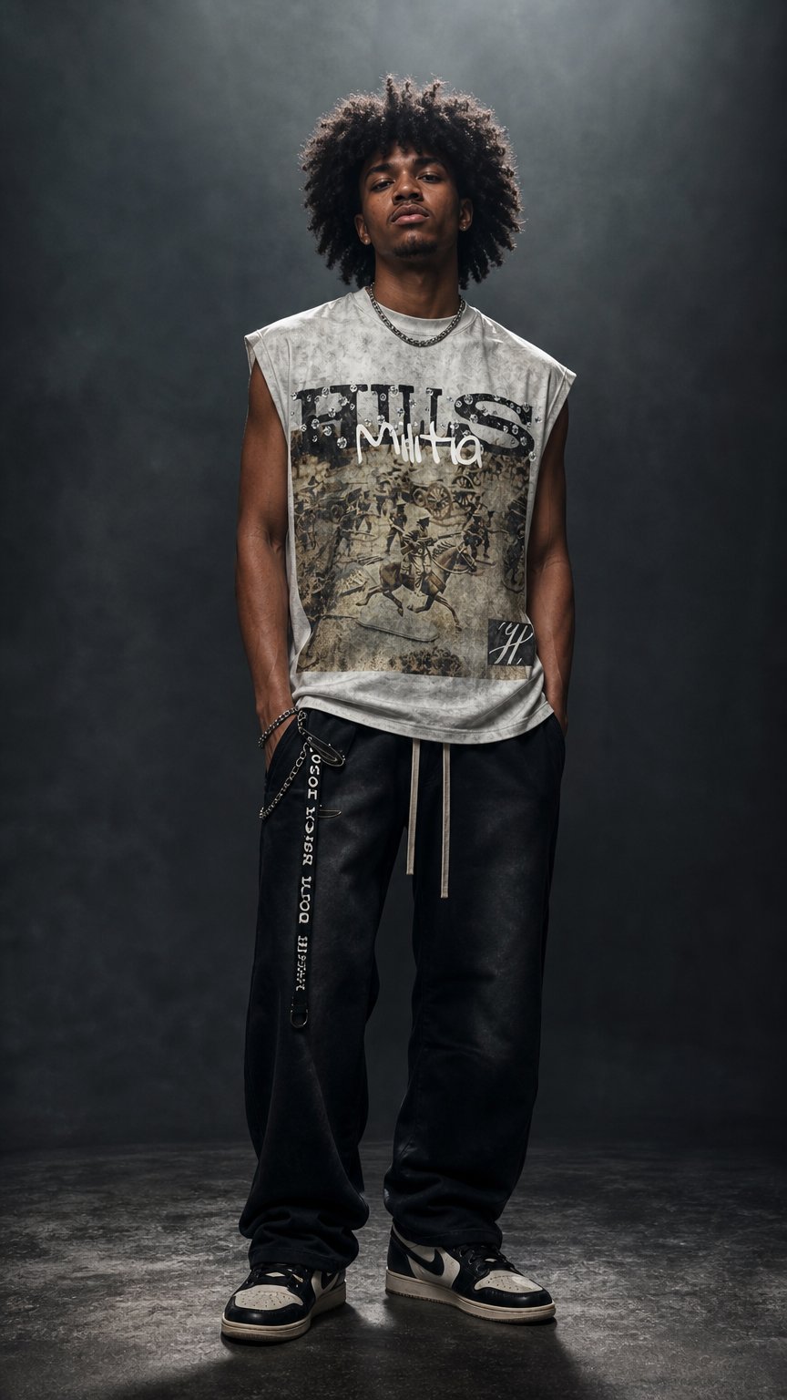 AI product shot of ith x vnty cut off tee