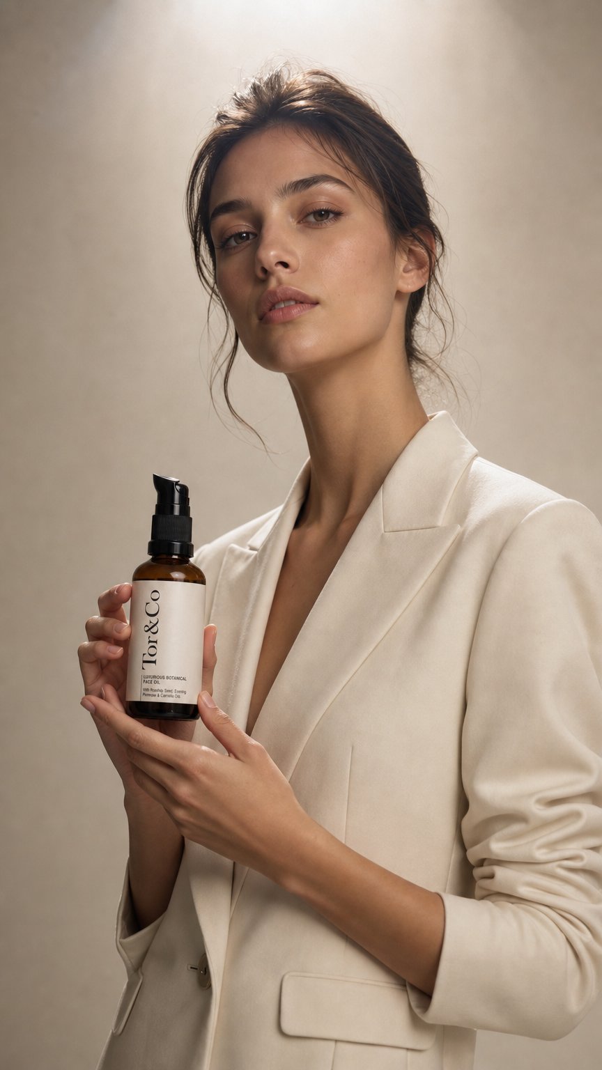 AI product shot of Botanical face oil