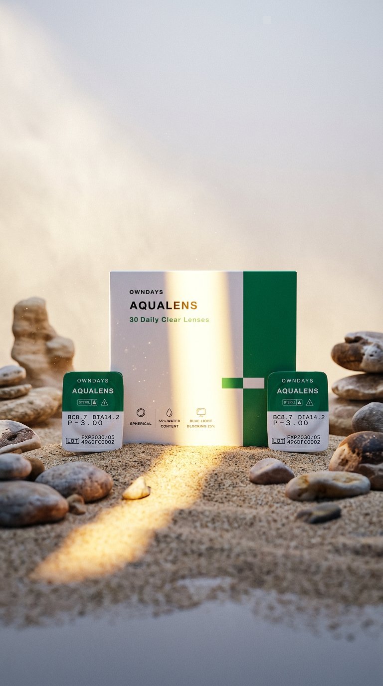 AI product shot of OWNDAYS AQUALENS