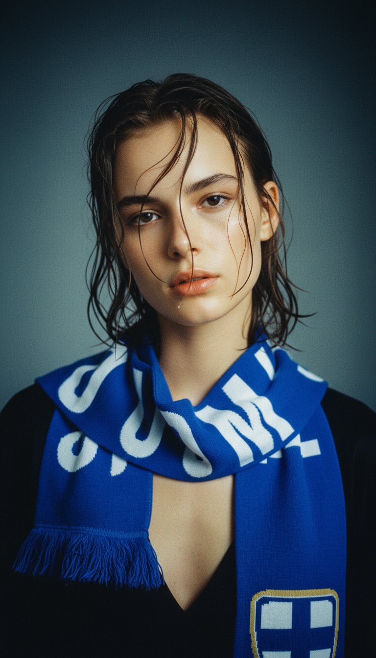 AI product shot of Finland Scarf, Blue