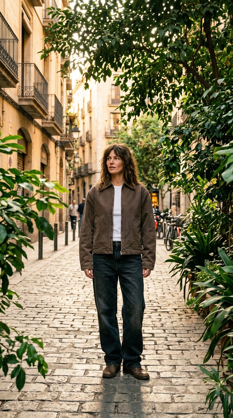 AI product shot of The Carpenter Jacket 2.0 - Mocha