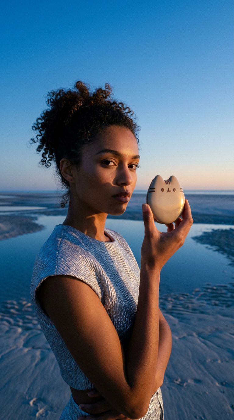AI product shot of Składane lusterko kompaktowe Pusheen The Cat