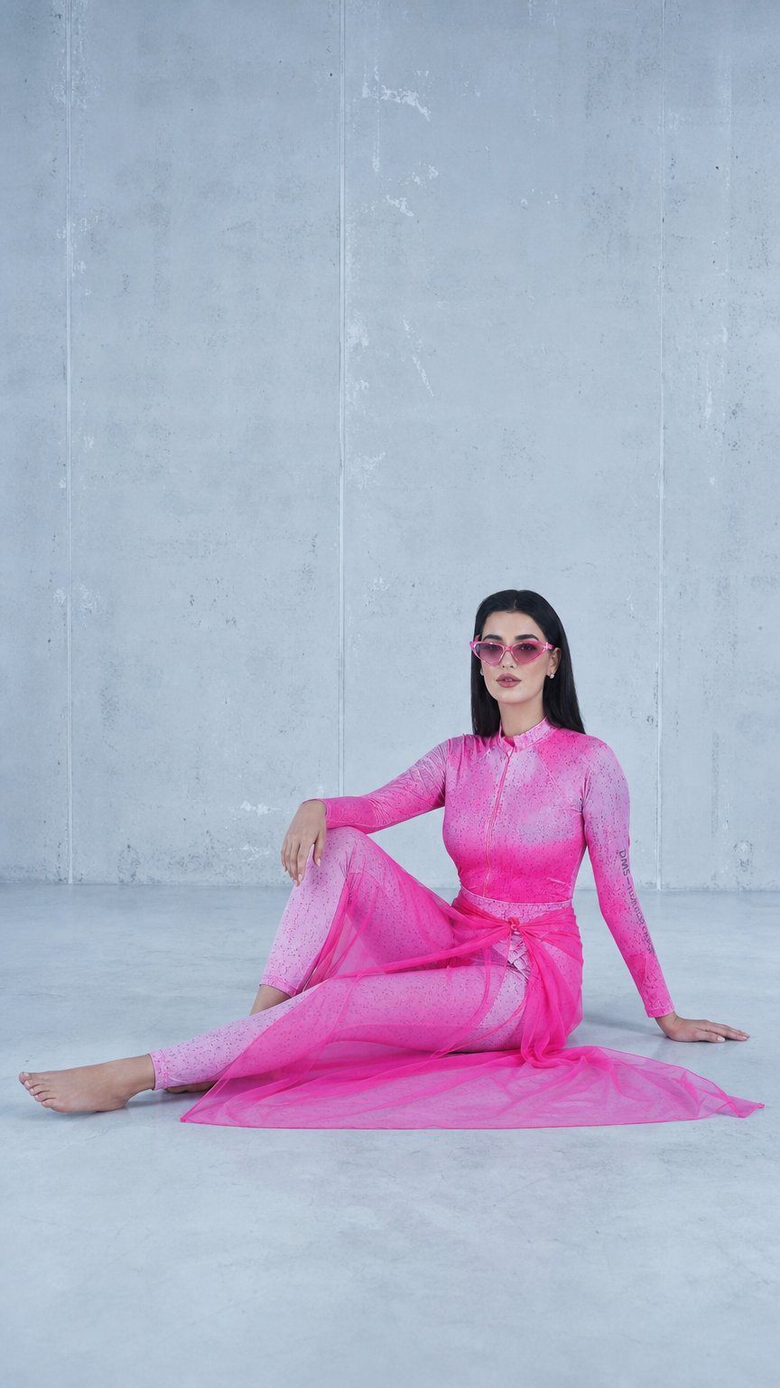 AI product shot of Korallrosa Burkini