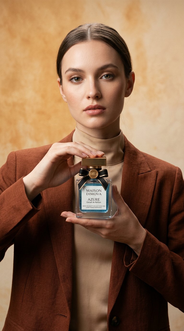 AI product shot of Maison Dimova Azure Extrait de Parfum