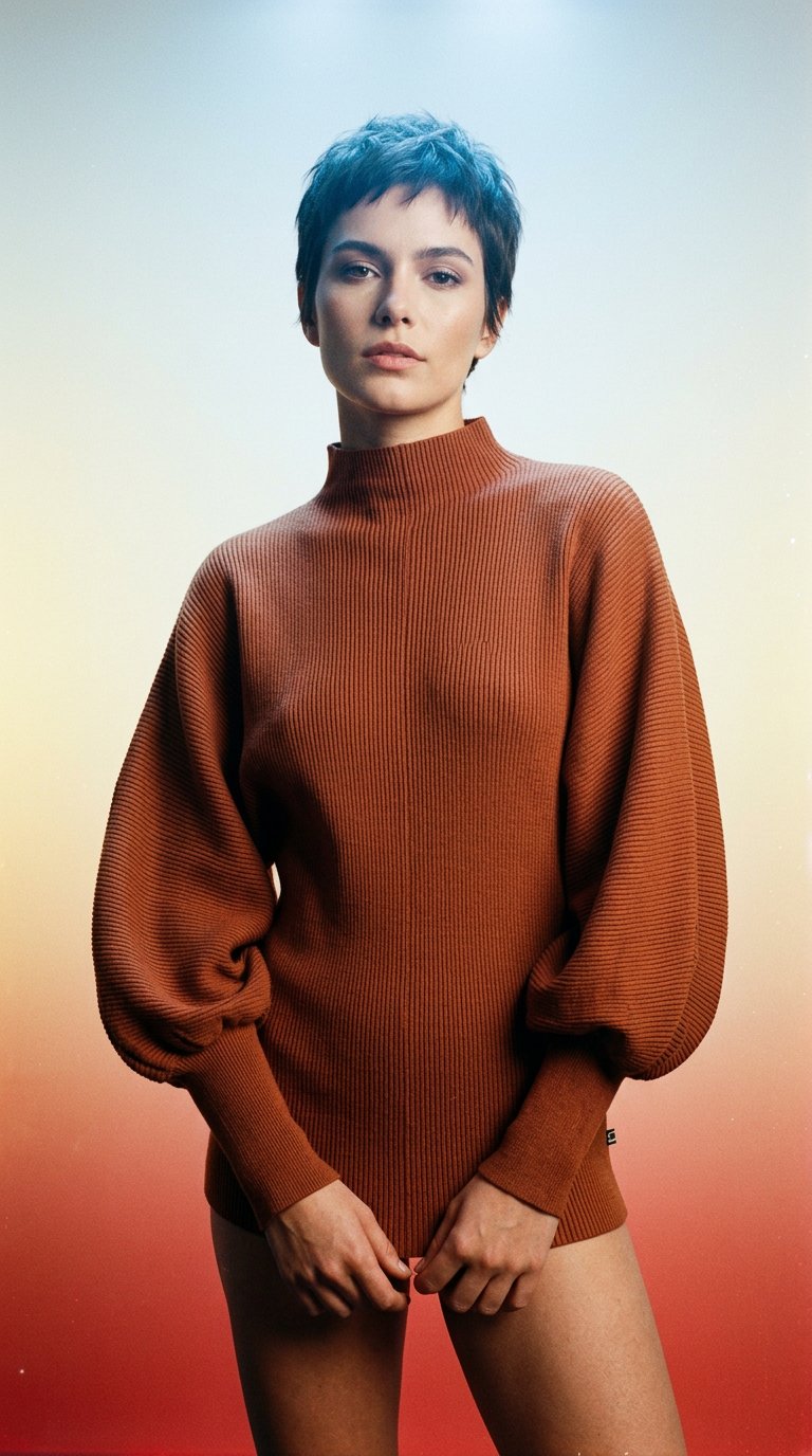 AI product shot of Elm Sweater - Burnt Orange