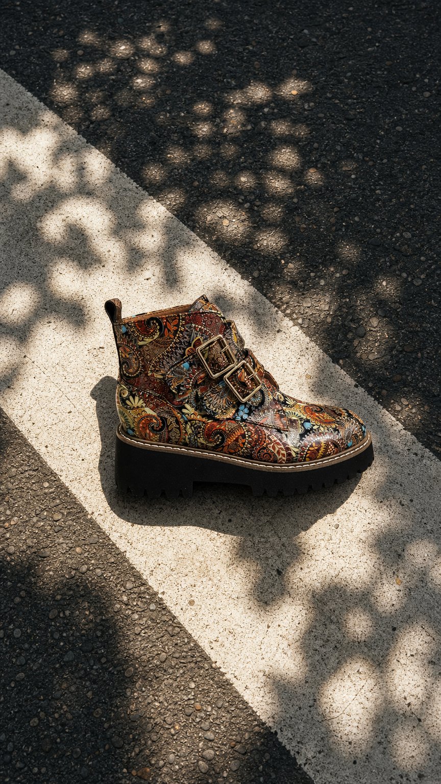 AI product shot of Hinako - Yono - Women’s Buckle Strap Ankle Boot