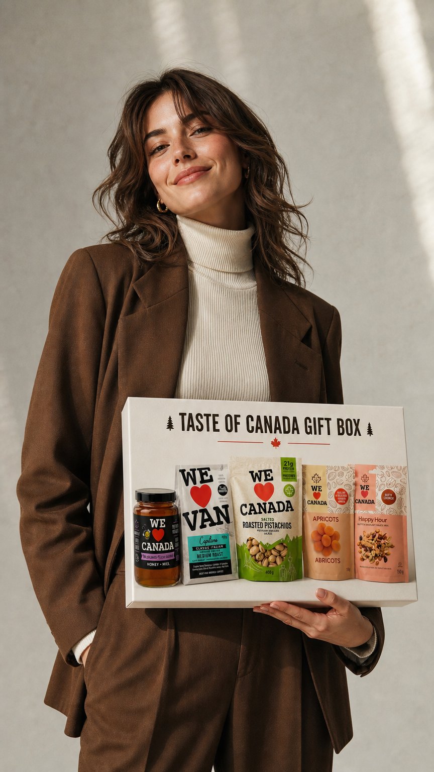AI product shot of Taste of Canada Gift Box