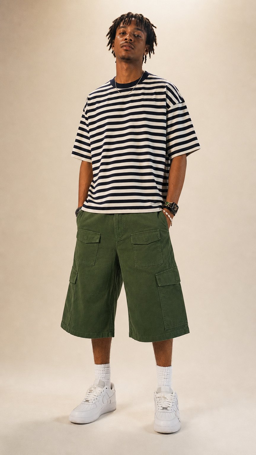 AI product shot of MILITARY FRONT POCKET CARGOS