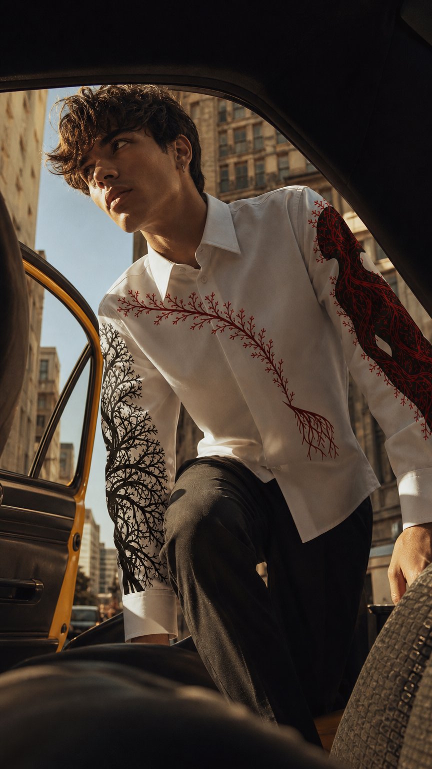 AI product shot of Flora and Fauna Duality Crop Shirt