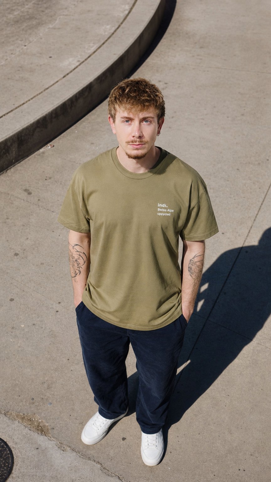 AI product shot of LA VOIE NORMALE INDI T-SHIRT UNISEXE