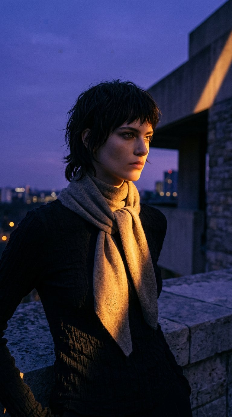 AI product shot of Cashmere Scarf - Dark Brown